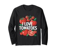 I Love Tomatoes Passione Verdure Fresche Maglia a Manica