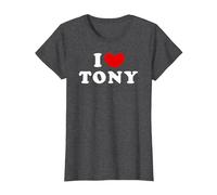 I Love Tony, Io Amo Tony Maglietta, Donna, Grigio Scuro, XS