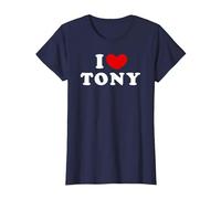I Love Tony, Io Amo Tony Maglietta, Donna, Navy, L