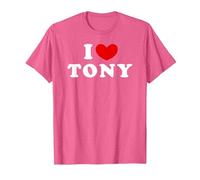 I Love Tony, Io Amo Tony Maglietta, Uomo, Rosa mélange, XL