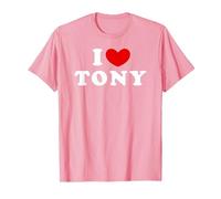 I Love Tony, Io Amo Tony Maglietta, Uomo, Rosa, XL