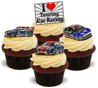 I Love Touring Car Racing Mix - 12 decorazioni commestibili in wafer di alta qualità
