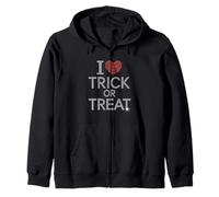 I Love Trick or Treat Halloween Holiday Carino Felpa con Cappuccio