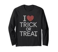 I Love Trick or Treat Halloween Holiday Carino Maglia a Manica