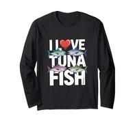 I love Tuna Fish Ocean Entusiast Design Maglia a Manica