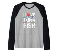 I love Tuna Fish Ocean Entusiast Design Maglia con Maniche Raglan