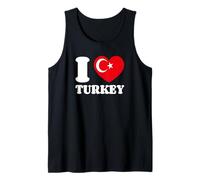 I Love Turkey Amo La Turchia Bandiera Turca Canotta