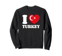 I Love Turkey Amo La Turchia Bandiera Turca Felpa