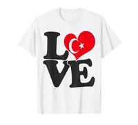 I Love Turkey Bandiera Cuore Patriottico Viaggio Maglietta