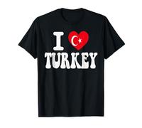 I Love Turkey Bandiera Cuore Retro Viaggio Souvenir Maglietta