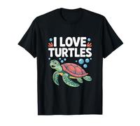 I Love Turtles Creatura Mare Amante dell'Oceano Maglietta