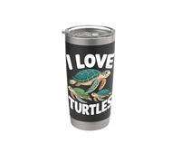 I Love Turtles Ocean Animals Amante Bicchiere termico in acciaio inox doppia parete
