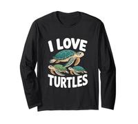 I Love Turtles Ocean Animals Amante Maglia a Manica