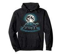 I Love Turtles Sea Costume Passeggiata Notte Cool Full Moon Trees Felpa con Cappuccio