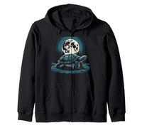 I Love Turtles Sea Costume Passeggiata Notte Cool Full Moon Trees Felpa con Cappuccio
