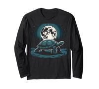 I Love Turtles Sea Costume Passeggiata Notte Cool Full Moon Trees Maglia a Manica