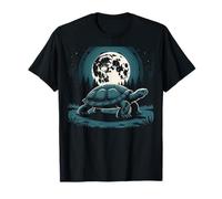 I Love Turtles Sea Costume Passeggiata Notte Cool Full Moon Trees Maglietta
