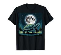I Love Turtles Sea Costume Passeggiata Notte Cool Full Moon Trees Maglietta