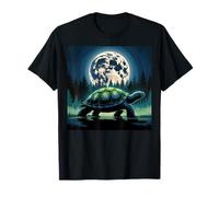 I Love Turtles Sea Costume Passeggiata Notte Cool Full Moon Trees Maglietta