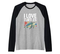 I Love Turtles Sea Creatures Passione Maglia con Maniche Raglan