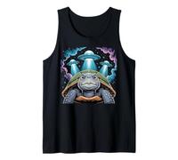 I Love Turtles Sea Selfie con UFO alieni Strana Tartaruga Canotta