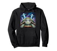 I Love Turtles Sea Selfie con UFO alieni Strana Tartaruga Felpa con Cappuccio