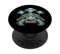 I Love Turtles Sea Selfie con UFO alieni Strana Tartaruga PopSockets PopGrip Adesivo