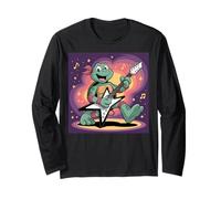 I Love Turtles Sea Suonare Chitarra Rock Star Rock and Roll Maglia a Manica
