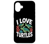 I Love Turtles - Simpatica grafica a forma di tartaruga marina Custodia per iPhone 16 Plus