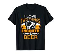 I Love Two Things Engineer e Beer Humor Design Maglietta