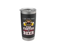 I Love Two Things FireFighting Beer Firefighter Fireman Bicchiere termico in acciaio inox doppia parete