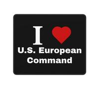 I Love U.S. European Command Tappetino Scrivania Bordi Cuciti Mousepad Comodo Tappetino per Mouse per Gaming Ufficio Casa 25X30Cm