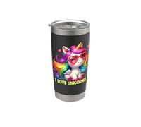 I Love Unicorns Bicchiere termico in acciaio inox doppia parete