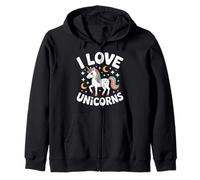 I Love Unicorns Creatura Magica Carino Felpa con Cappuccio