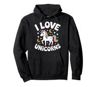 I Love Unicorns Creatura Magica Carino Felpa con Cappuccio