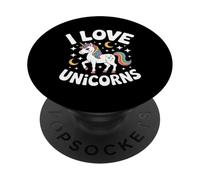 I Love Unicorns Creatura Magica Carino PopSockets PopGrip Adesivo