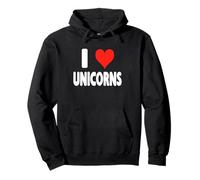 I Love Unicorns - Cuore Carino Divertente Mitico Felpa con Cappuccio
