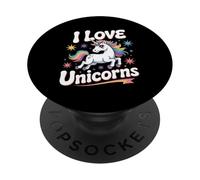 I Love Unicorns Fantasy Pastel Stars PopSockets PopGrip Adesivo