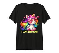 I Love Unicorns Maglietta Premium