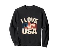 I Love USA Bandiera Americana Pride Freedom Felpa