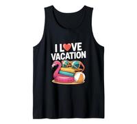 I Love Vacation Flamingo Beach Ball Occhiali da sole Fun Canotta