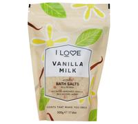 I Love Vanilla Milk Scented Bath Salts, With 99% Naturally Derived Ingredients Including ACB Bio-Water Bamboo, Lightly Fragranced Leaving Skin Feeling Silky & Smooth, Vegan-Friendly - 500 g