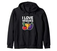 I Love Veggies Appassionato di giardini freschi Felpa con Cappuccio