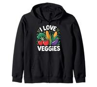 I Love Veggies Broccoli Freschi Pomodoro Mais Felpa con Cappuccio