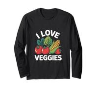 I Love Veggies Pomodori Mais Verdure a foglia Maglia a Manica