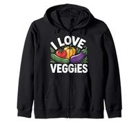 I Love Veggies Pomodoro Cetriolo Melanzane Felpa con Cappuccio