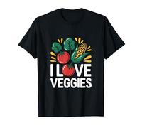 I Love Veggies Pomodoro Mais Leaf Art Maglietta