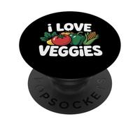 I Love Veggies Pomodoro Peperoni Di Mais PopSockets PopGrip Adesivo