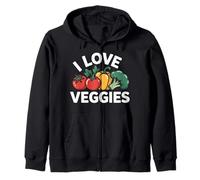 I Love Veggies Vibrant Veggie Appassionato Felpa con Cappuccio