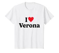 I Love Verona Maglietta, Bambini, Bianco, 3 Anni